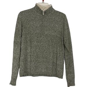 Woolrich sz Large Sage Green & White Marled Sweater Pullover